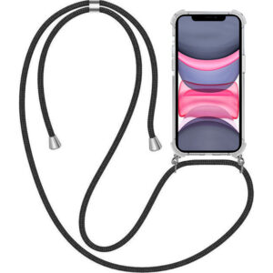 iPhone 11 transparant hoesje met koord en  stootrand
