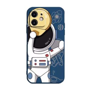 iPhone 12 hoesje TPU met astronaut opdruk
  - blauw