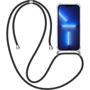 iPhone 13 Pro Max transparant hoesje met
  koord en stootrand