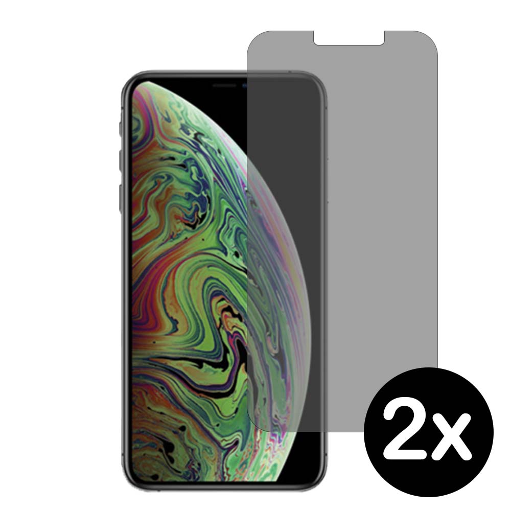 iPhone Xs Max privacy screenprotector 2x