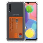 Samsung Galaxy A70s transparant hoesje met pashouder