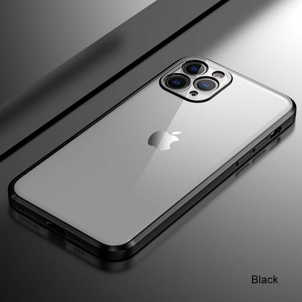 Overtreden feit Harden Metallic iPhone Xr Hoesje Met Doorzichtig Achterkant En Extra Camera  Bescherming - Zwart - Smartphonica