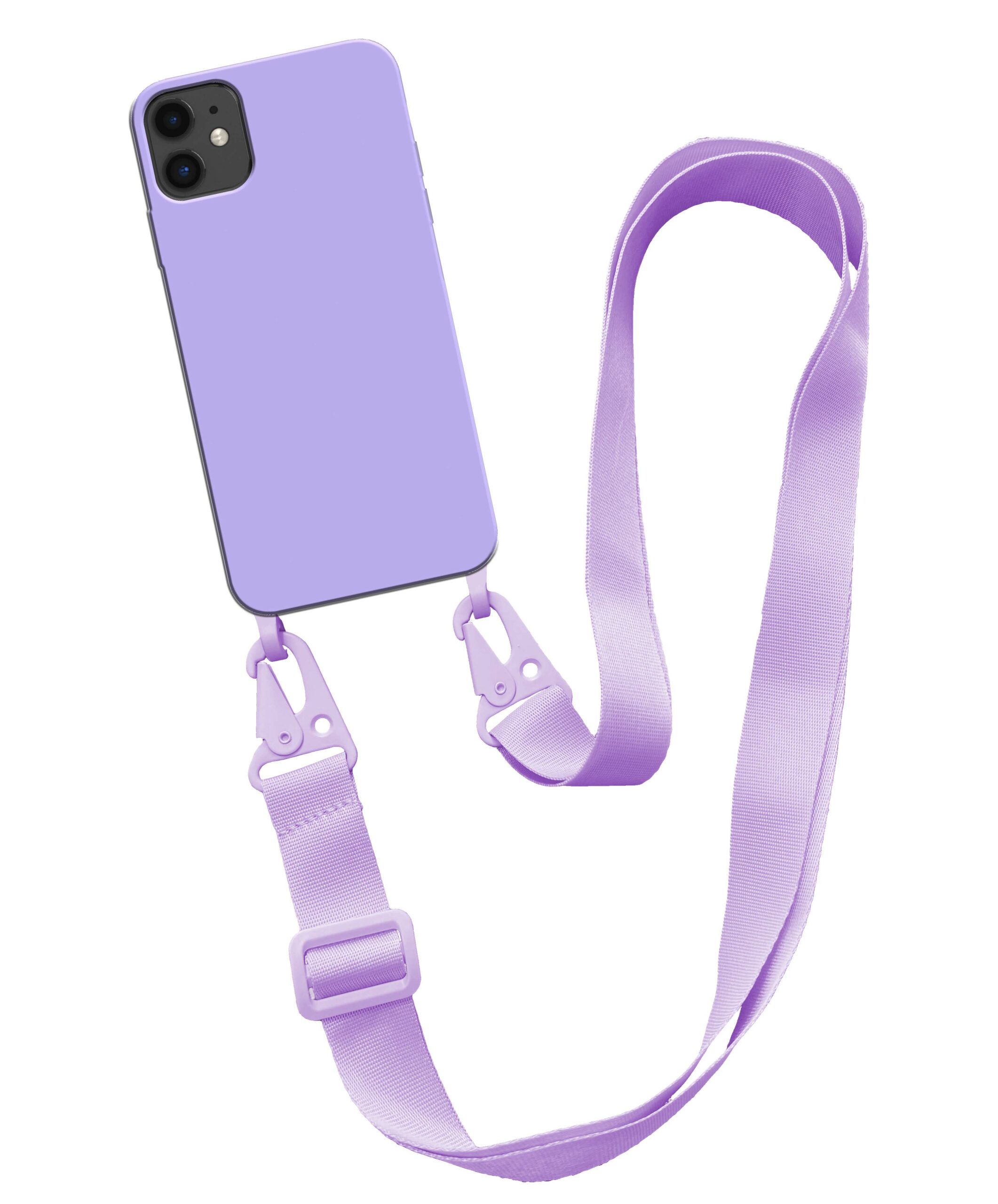 iPhone 11 hoesje met breed koord paars
