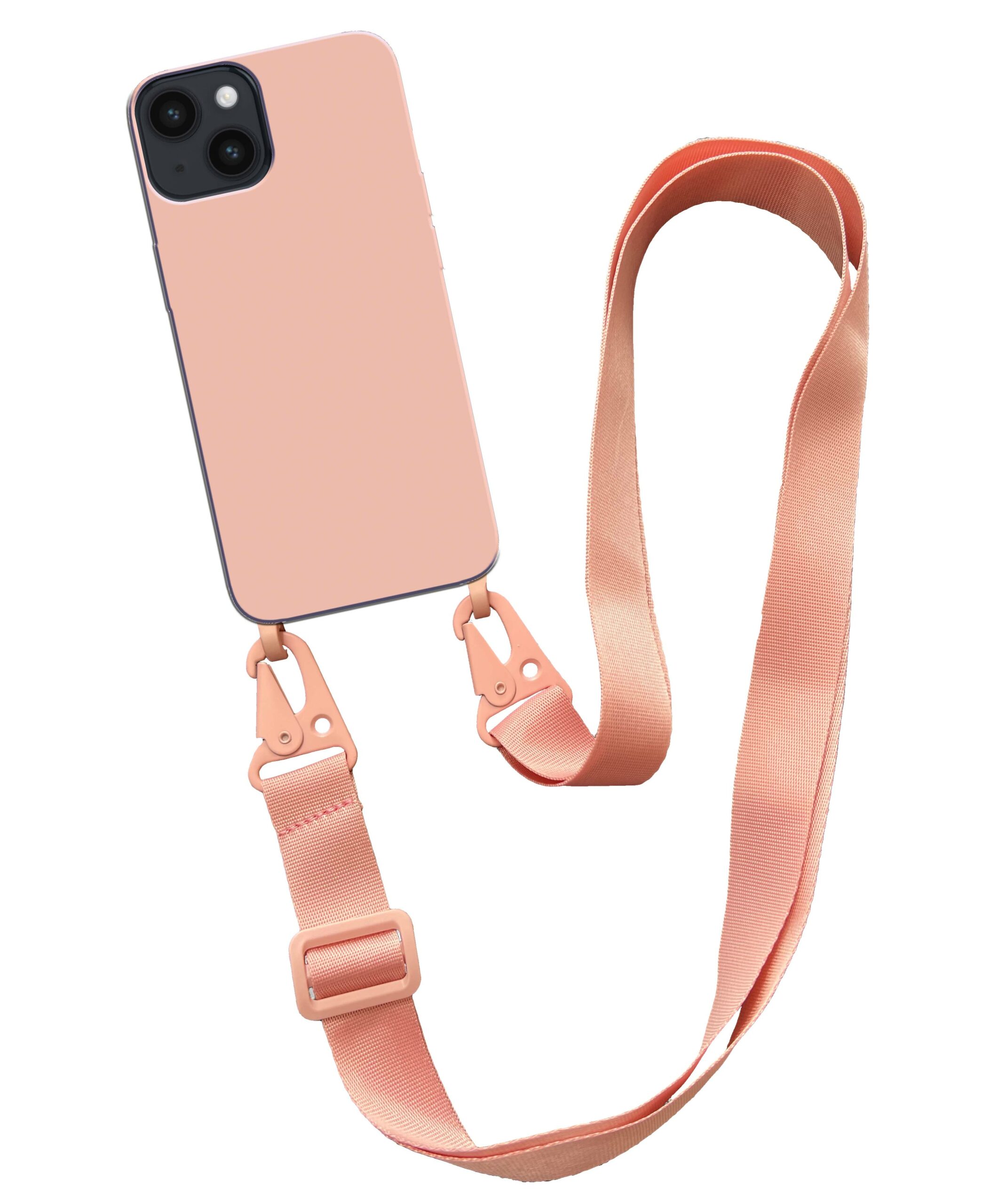iPhone 13 Mini hoesje met breed koord zalm