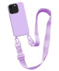 iPhone 14 Pro Max hoesje met breed koord paars