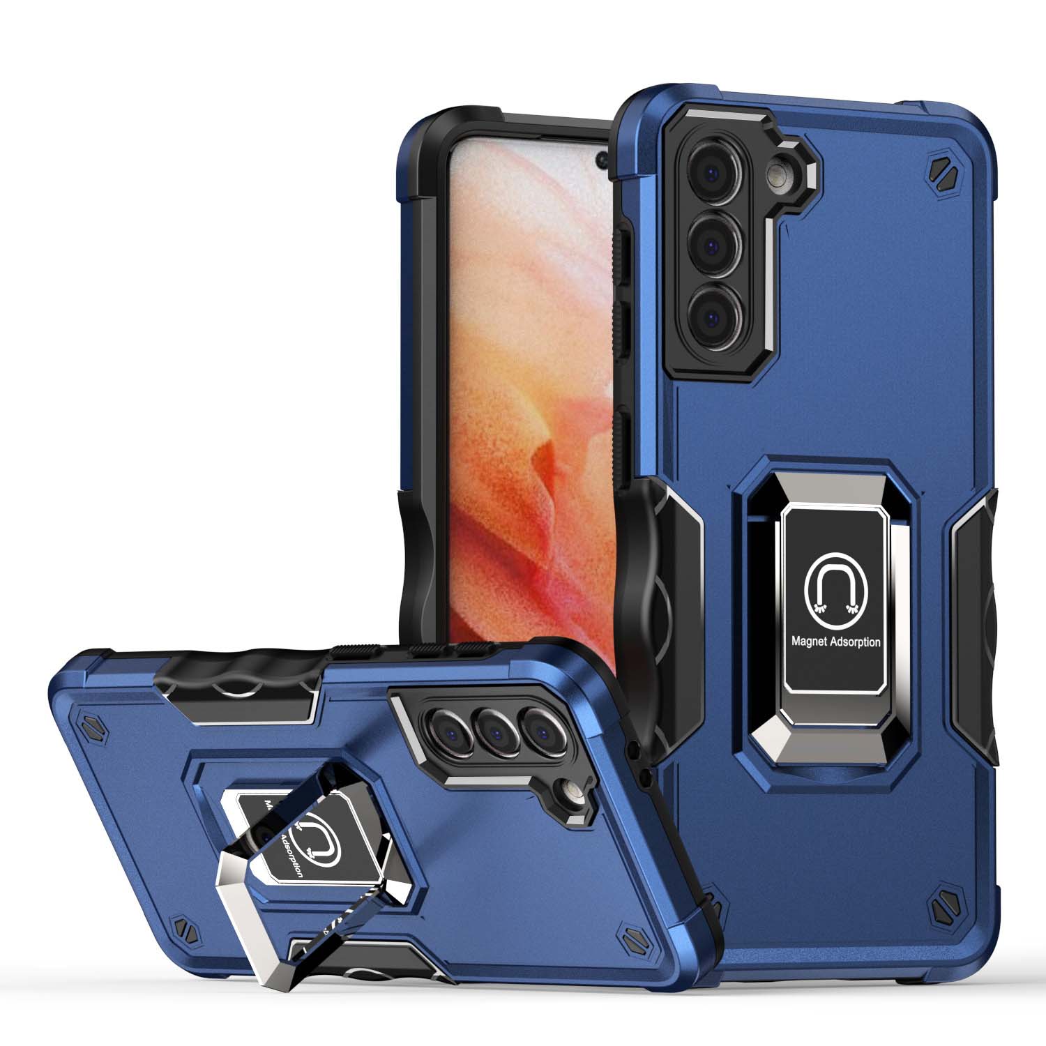 Samsung Galaxy S21 rugged armour case hoesje blauw