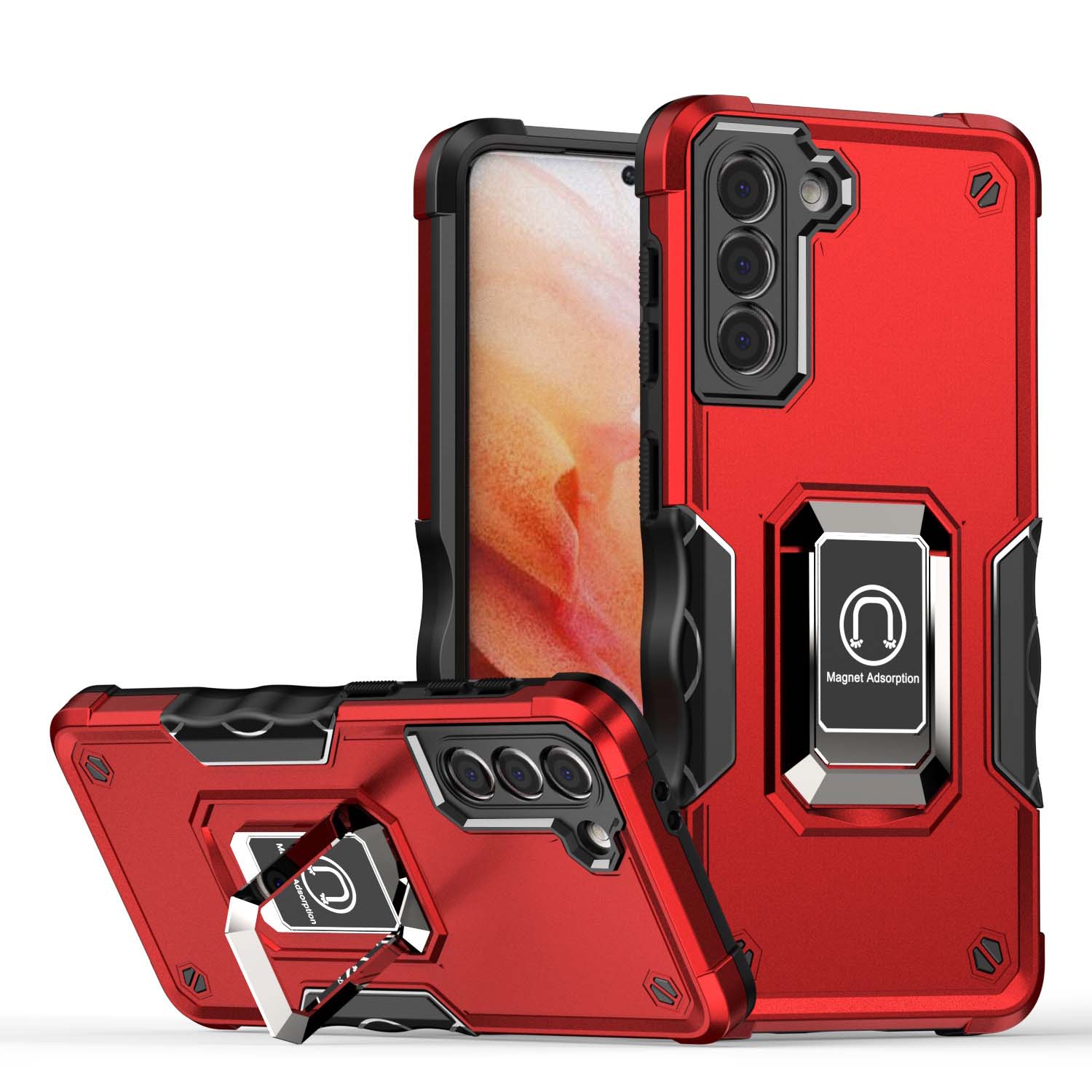 Samsung Galaxy S21 rugged armour case hoesje rood