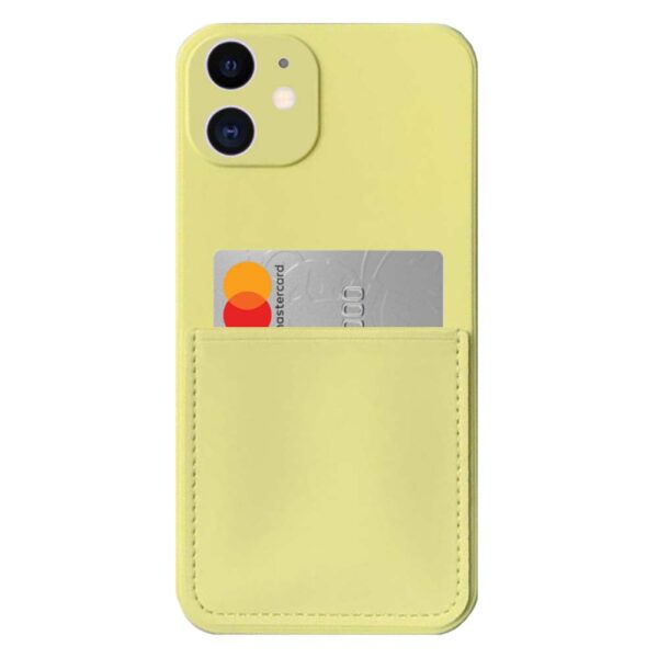 iPhone 12 Mini hoesje met pashouder geel 2