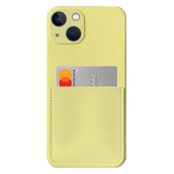 iPhone 13 Mini hoesje met pashouder geel 2