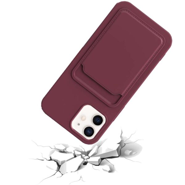 iPhone 12-12 Pro hoesje met pashouder bordeaux rood 2