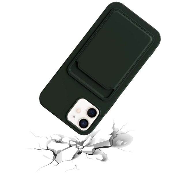 iPhone 12-12 Pro hoesje met pashouder donkergroen 2