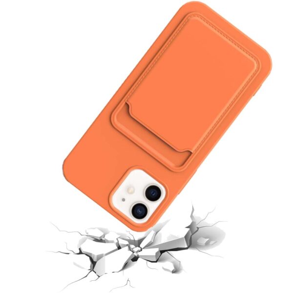 iPhone 12-12 Pro hoesje met pashouder oranje 2