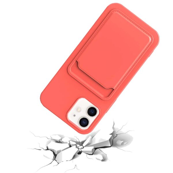 iPhone 12-12 Pro hoesje met pashouder roze oranje 2