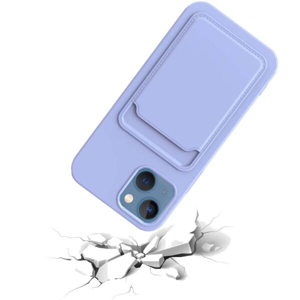 iPhone 13 Mini hoesje met pashouder paars 2