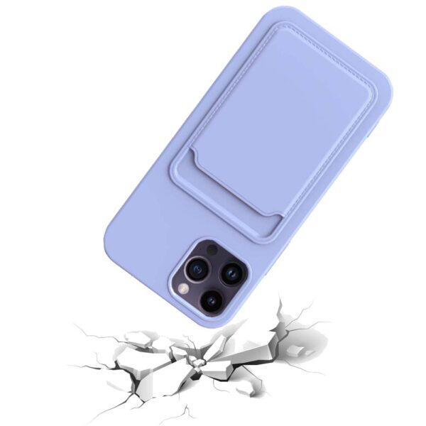 iPhone 13 Pro hoesje met pashouder paars 2