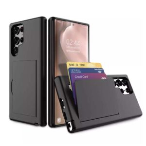 Samsung Galaxy S21 Ultra hoesje sterk TPU met pashouder - Zwart