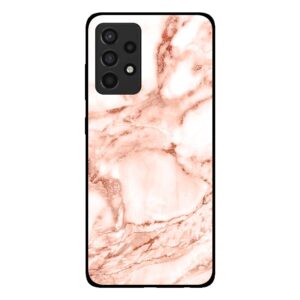 Samsung Galaxy A52 5G marmer hoesje wit rosé goud