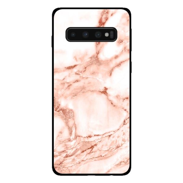 Samsung Galaxy S10 Plus marmer hoesje wit rosé goud