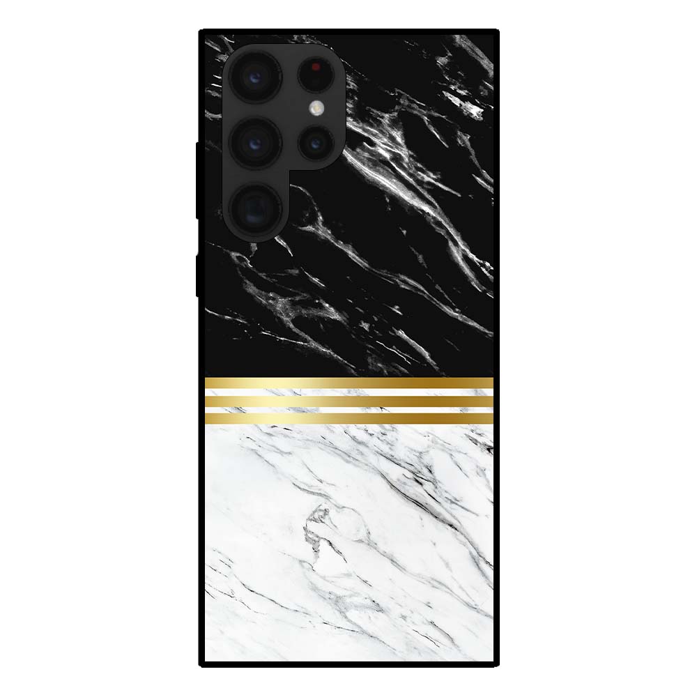 Samsung Galaxy S22 Ultra marmer hoesje zwart wit