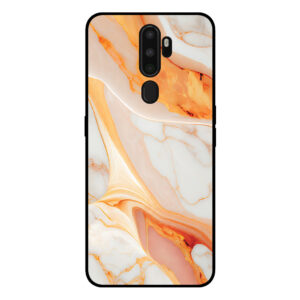Sublimatiehoesje Oppo A5 2020 marmer oranje