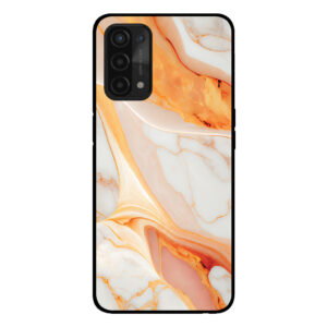 Sublimatiehoesje Oppo A54 5G marmer oranje