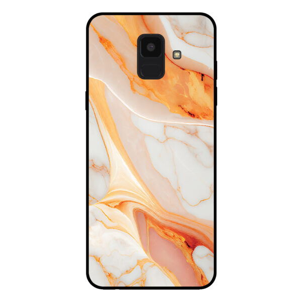Sublimatiehoesje Samsung Galaxy A6 2018 marmer oranje