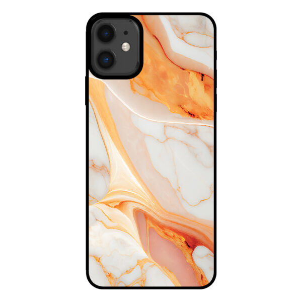 Sublimatiehoesje iPhone 11 marmer oranje