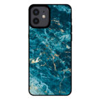 Sublimatiehoesje iPhone 12-12 Pro marmer blauw