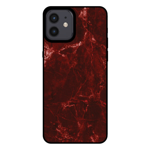 Sublimatiehoesje iPhone 12-12 Pro marmer rood