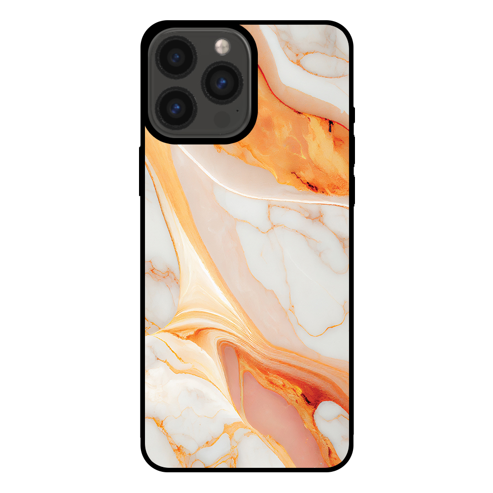 Sublimatiehoesje iPhone 13 Pro Max marmer oranje