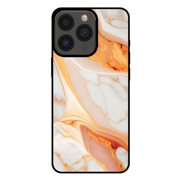 Sublimatiehoesje iPhone 13 Pro marmer oranje