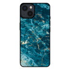 Sublimatiehoesje iPhone 13 marmer blauw