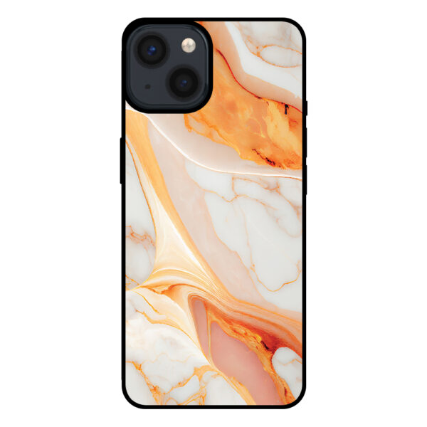 Sublimatiehoesje iPhone 13 marmer oranje