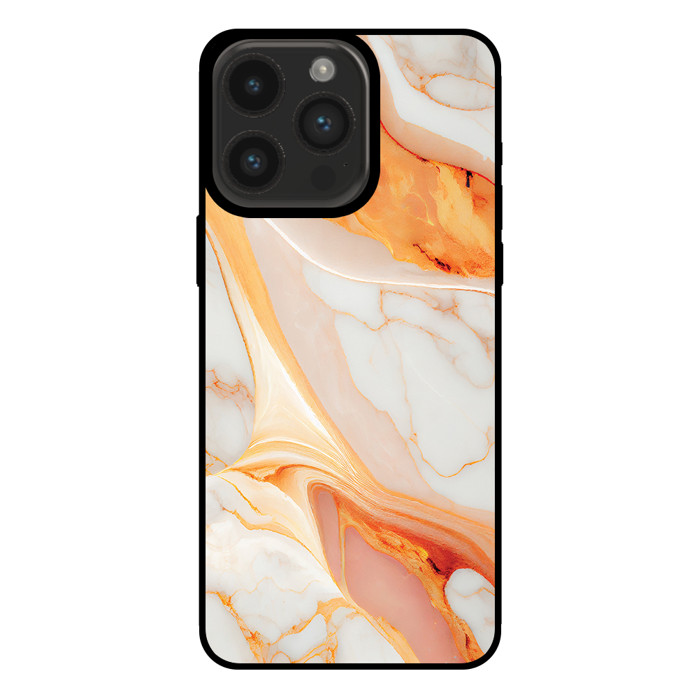 Sublimatiehoesje iPhone 14 Pro Max marmer oranje