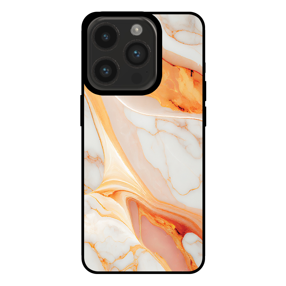 Sublimatiehoesje iPhone 14 Pro marmer oranje