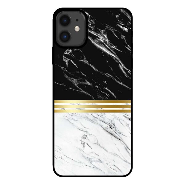 iPhone 11 marmer hoesje zwart wit