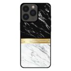 iPhone 13 Pro marmer hoesje zwart wit