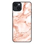 iPhone 14 Plus marmer hoesje wit rosé goud