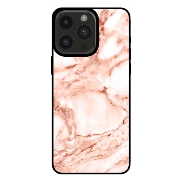 iPhone 14 Pro Max marmer hoesje wit rosé goud