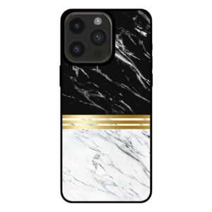 iPhone 14 Pro Max marmer hoesje zwart wit