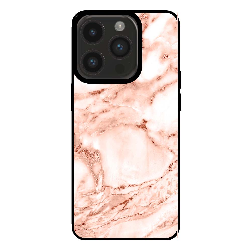 iPhone 14 Pro marmer hoesje wit rosé goud