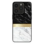 iPhone 14 Pro marmer hoesje zwart wit