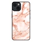 iPhone 14 marmer hoesje wit rosé goud