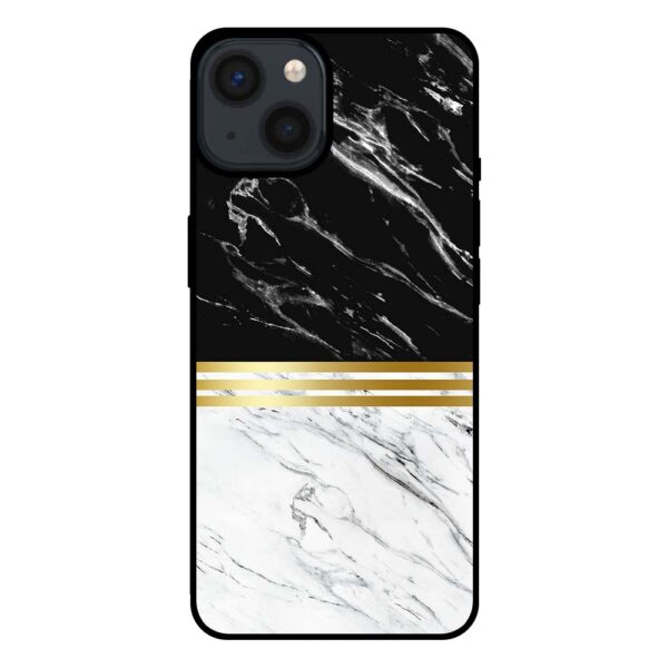 iPhone 14 marmer hoesje zwart wit