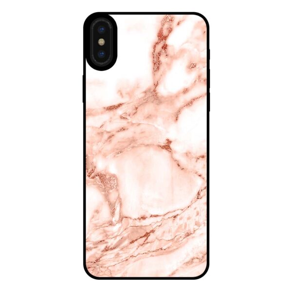 iPhone X-Xs marmer hoesje wit rosé goud