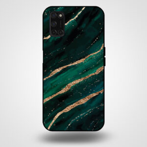 Oppo A52 marmer hoesje goud groen 2