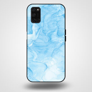 Oppo A52 marmer hoesje licht blauw