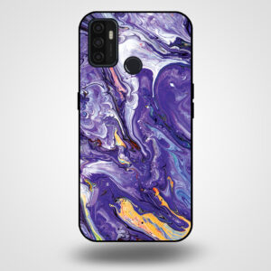 Oppo A53 marmer hoesje goud paars