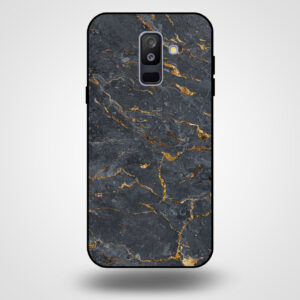 Samsung Galaxy A6+ 2018 marmer hoesje goud grijs