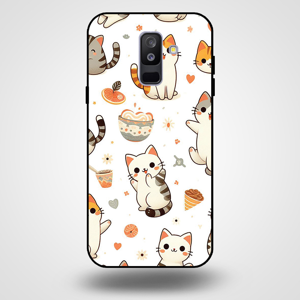 Samsung Galaxy A6+ 2018 telefoonhoesje met kat opdruk